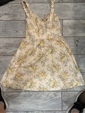 Lucky Brand Cream Sundress with Yellow Floral Print